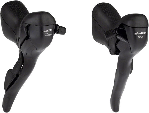 microSHIFT Brake/Shift Lever - Drop Bar 3 X 7-Speed Standard Reach microSHIFT R7 Drop Bar Shift Lever Set