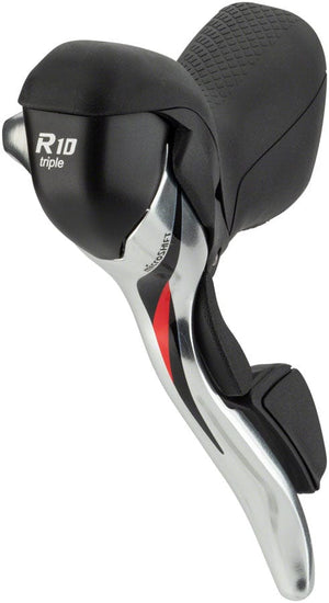 microSHIFT Brake/Shift Lever - Drop Bar Triple / Silver microSHIFT R10 Left Drop Bar Shift Lever - Shimano Compatible