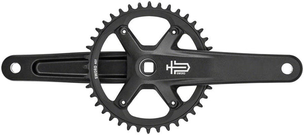 microSHIFT Cranksets and Arms 170Mm / 40T microSHIFT Sword BLK 1x Crankset - 9/10-Speed 110 Asym BCD JIS Square Taper Spindle Interface, Black