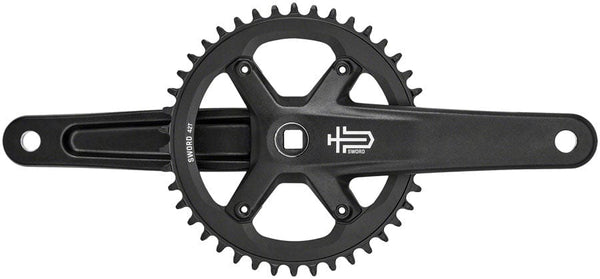 microSHIFT Cranksets and Arms 172.5Mm / 42T microSHIFT Sword BLK 1x Crankset - 9/10-Speed 110 Asym BCD JIS Square Taper Spindle Interface, Black