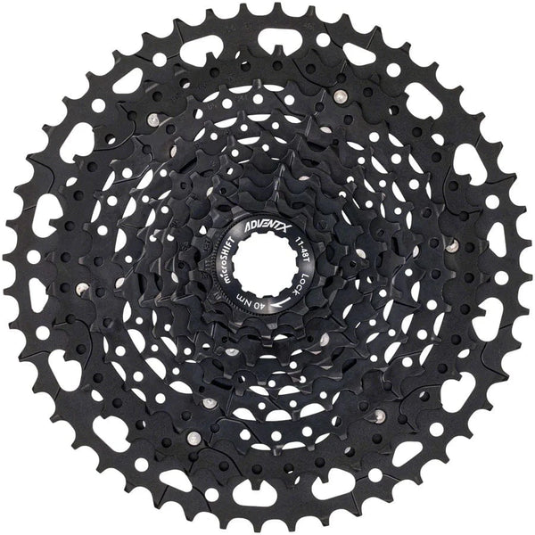 microSHIFT Drive Train microSHIFT ADVENT X Cassette - 10 Speed, 11-48t, Black, Alloy Spider