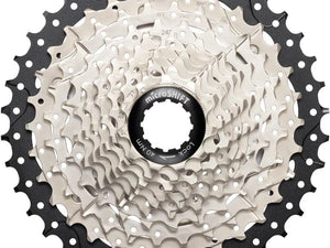 microSHIFT Drivetrain microSHIFT Sword Cassette - 10-Speed, 11-38t, Alloy Spider, Satin Nickel