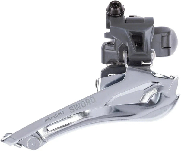 microSHIFT Drivetrain microSHIFT Sword Front Derailleur - 10-Speed, Double, 46-52t Max Ring, 31.8/34.9mm Band Clamp, Sword Compatible,FD-G7020-B