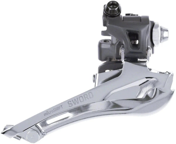 microSHIFT Drivetrain microSHIFT Sword Front Derailleur - 10-Speed, Double, 46-52t Max Ring, Braze-On, Sword Compatible, FD-G7020-F