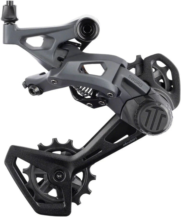 microSHIFT Drivetrain microSHIFT Sword Rear Derailleur - 10-Speed, Long Cage, Compatible with Sword 2x, Gray