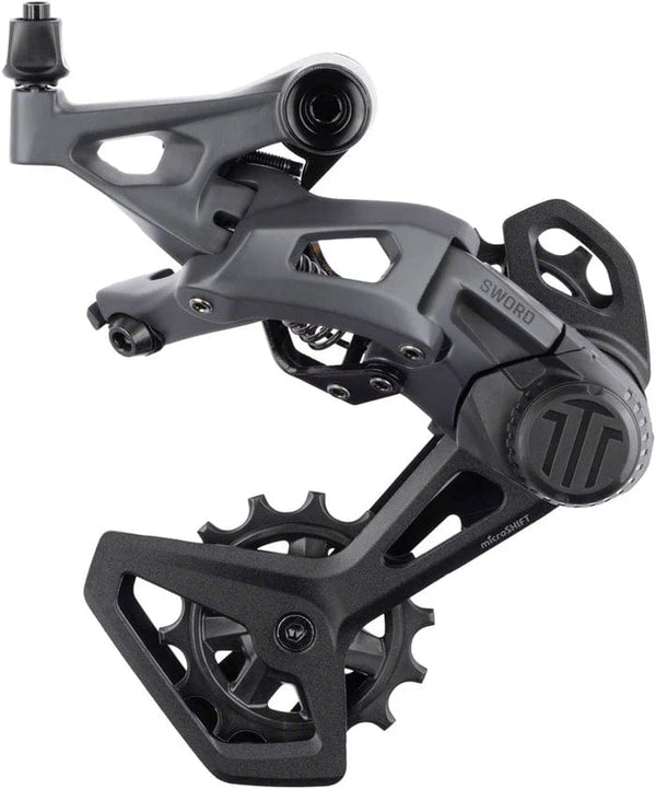 microSHIFT Drivetrain microSHIFT Sword Rear Derailleur - 10-Speed, Medium Cage, Compatible with Sword 1x, Gray