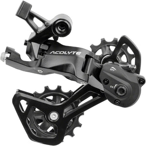 microSHIFT Rear Derailleurs microSHIFT Acolyte RD-M5185M-B SpringLock Rear Derailleur - 8 Speed Medium Cage BLK SpringLock Chain Retention