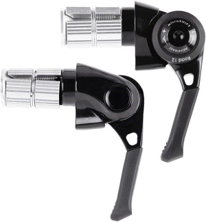 microSHIFT Shifters microSHIFT BS-A12 Bar End Road Shifter Set - 2x 12-Speed Shimano 12-Speed Road Compatible BLK