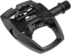MSW Pedals MSW Flip I Pedals - Single Side Clipless Platform Aluminum 9/16" Intense BLK