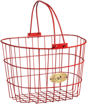 Nantucket Bike Basket Baskets Nantucket Surfside Adult Wire D Handlebar Basket - Red