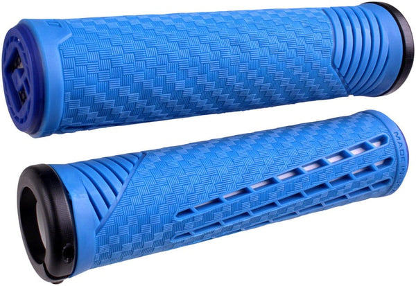 ODI Grips Blue/White ODI CF V2.1 Grips - Blue Lock-On