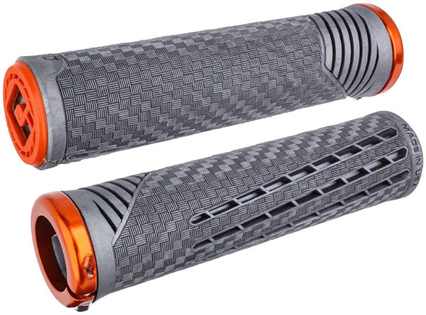 ODI Grips Gray/Orange ODI CF V2.1 Grips - Blue Lock-On