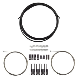 Origin8 Cables and Housing Origin8 Slick Compressionless 2x Gear Cable/Housing Kit Front and Rear 3200mm/2300mm & 2800mm 4mm/1.1mm Black MTB/Road Compressionless