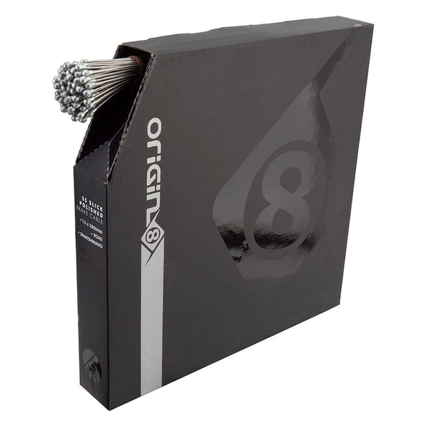 Origin8 Cables and Housing Origin8 SS Slick Polished Road Brake Cable Front or Rear 2800mm 1.5mm SS Silver Box of 100 Road