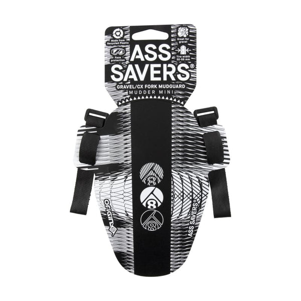 Origin8 Fenders Origin8 Hi-Fi Ass Savers Front Fender Mini Front 170mm x 90mm Polypropylene Black/White 21g