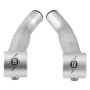 Origin8 Handlebar Accessories Origin8 Comp-Lite Bar Ends Short Silver Short `Ski` Bend