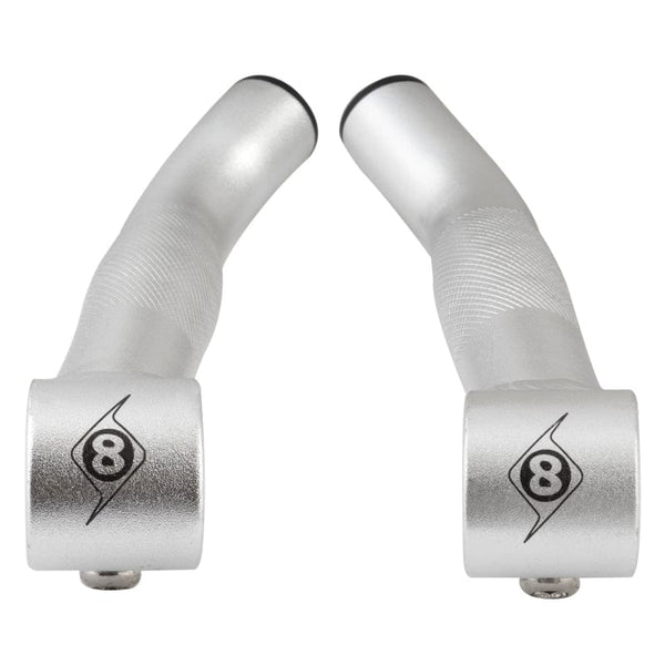 Origin8 Handlebar Accessories Origin8 Comp-Lite Bar Ends Short Silver Short `Ski` Bend
