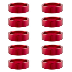Origin8 Headsets Origin8 Alloy Headset Spacers SHIS Spacer 1-1/8` x 10mm Red 10 to a bag Alloy