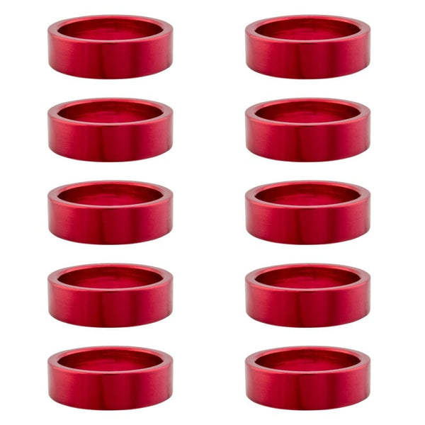 Origin8 Headsets Origin8 Alloy Headset Spacers SHIS Spacer 1-1/8` x 10mm Red 10 to a bag Alloy