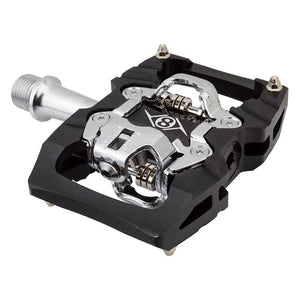Origin8 Pedals Origin8 Everland Adventure Double Clipless 9/16` 1 Sealed and 1 Sleeve Black/Silver SPD AL6061