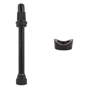 Origin8 Tubeless Accessories Origin8 Tubeless Alloy Presta Valve Tubeless Valve 55mm Single AL6061 Black 32mm - 42mm