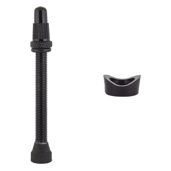 Origin8 Tubeless Accessories Origin8 Tubeless Alloy Presta Valve Tubeless Valve 55mm Single AL6061 Black 32mm - 42mm