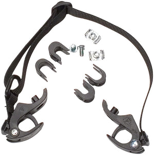 Ortlieb Bag Accessories Ortlieb Replacement Pannier Hooks For QL1 Systems Fits 16mm Rails comes 10mm 8mm Reducers Pair BLK