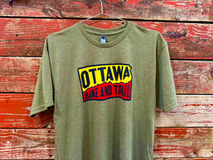 Ottawa Bike and Trail Shop Merch Army Green / X-Small Logo T-Shirt Short Sleeve Unisex