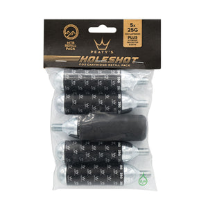 Peaty's CO2 Inflators/Cartridges 25G Peaty's Holeshot CO2 Refill Cartridges w/Sleeve - 5 Pack