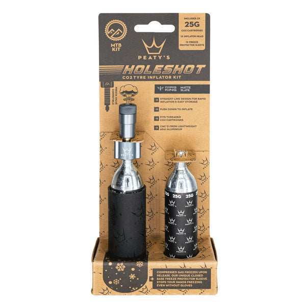 Peaty's CO2 Inflators/Cartridges Silver Peaty's Holeshot CO2 Mtn Tire Inflator Kit