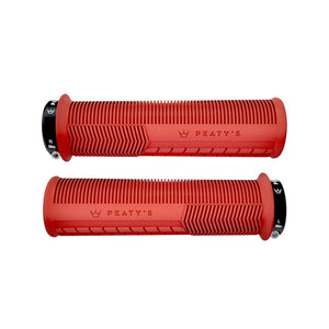 Peaty's Lock-On Grips Thick / Red Peaty's Monarch Mushroom Lock-On Grips