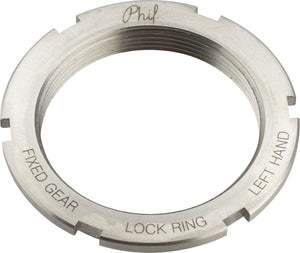 Phil Wood Track Cogs & Lockrings Phil Wood Stainless Steel Track Lockring 1.32" x 24 tpi Left-Hand Thread