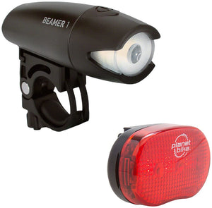 Planet Bike Lights Planet Bike Beamer 1/Blinky 3 Headlight/Taillight Set - Black