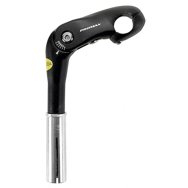 Promax Adjustable Quill Stems Promax 85mm 1 1/8 Adj OEM Black Stem Diameter: 25.4mm Length: 85mm Steerer: 22.2mm with 25.4mm adapter Black
