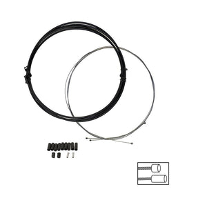Promax Cables and Housing Promax Shifter Cable and Housing Set 1.1mm Stainless Steel Cable 4mm housing Black Campagnolo Shimano/SRAM Set