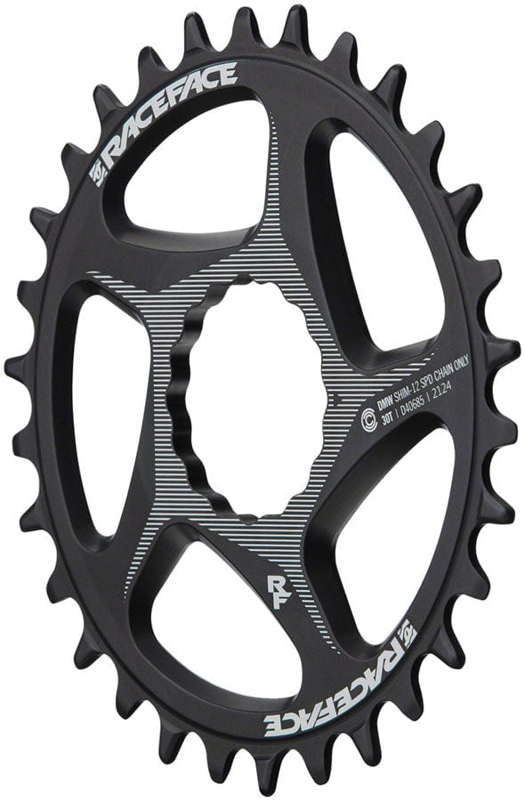 RaceFace Chainrings 30T RaceFace Direct Mount Wide Chainring - CINCH For Shimano 12-Speed HG+ Compatible Chain, Black