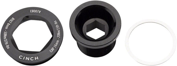 RaceFace Crank Bolts and Parts RaceFace CINCH Crank Bolt and Puller Cap Set - M18x15 Gloss Black