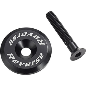 Reverse Headset Accessories Black Reverse Ahead Cap with Screw