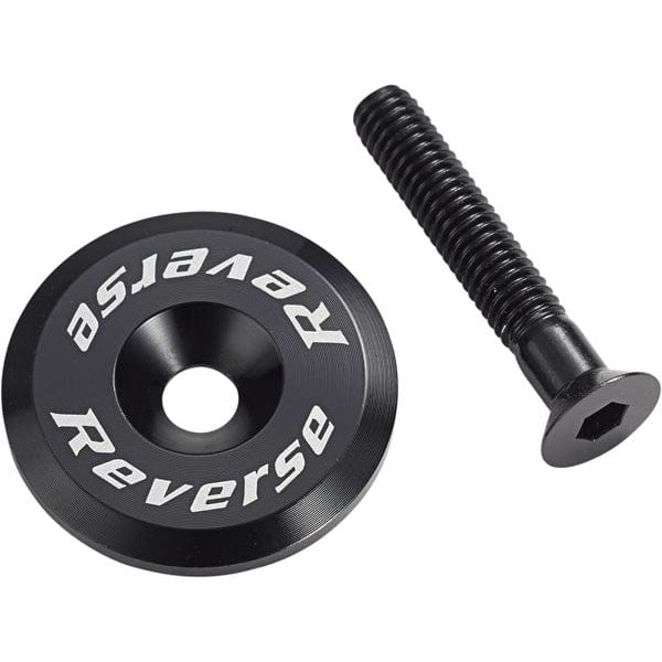 Reverse Headset Accessories Black Reverse Ahead Cap with Screw