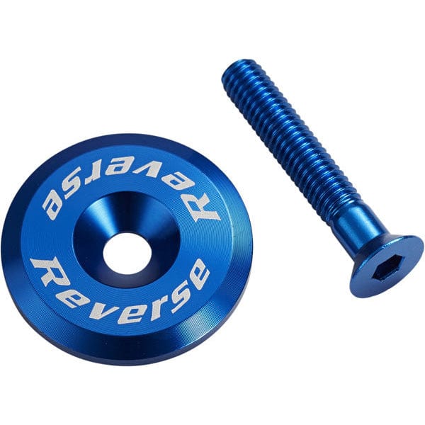 Reverse Headset Accessories Blue Reverse Ahead Cap with Screw