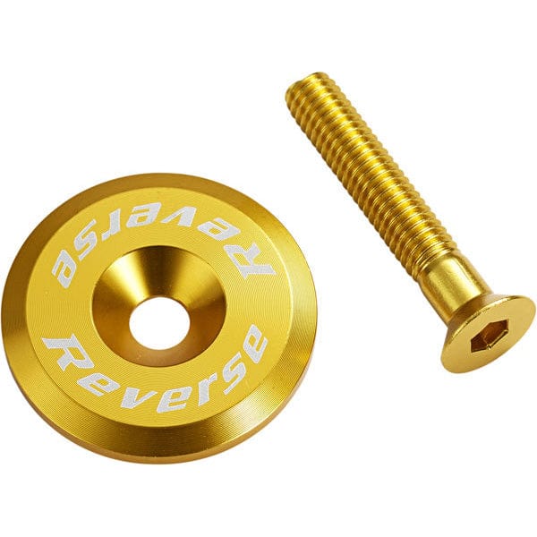 Reverse Headset Accessories Gold Reverse Ahead Cap with Screw