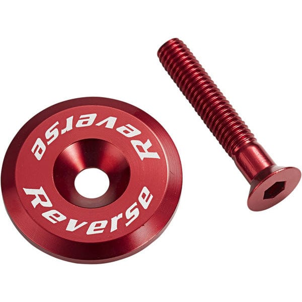 Reverse Headset Accessories Red Reverse Ahead Cap with Screw