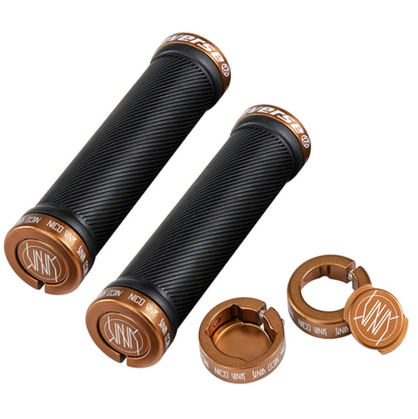 Reverse Lock-On Grips Black/Copper Reverse Nico Vink Lock-On Grips