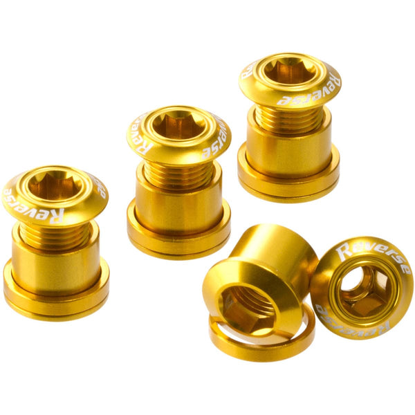 Reverse Nuts & Bolts Gold Reverse Chainring Bolt Set - 8pc