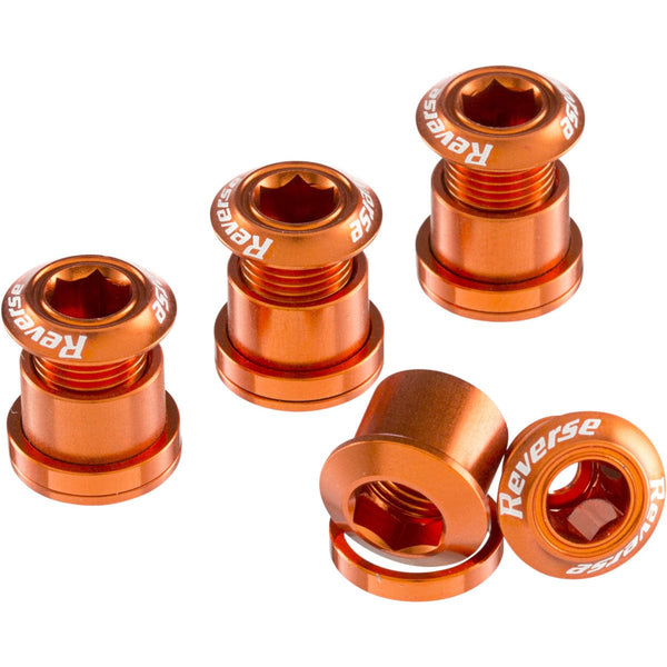 Reverse Nuts & Bolts Orange Reverse Chainring Bolt Set - 8pc