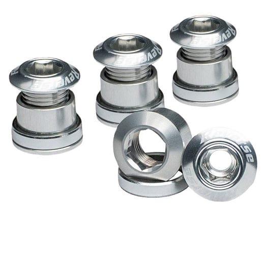 Reverse Nuts & Bolts Silver Reverse Chainring Bolt Set - 8pc