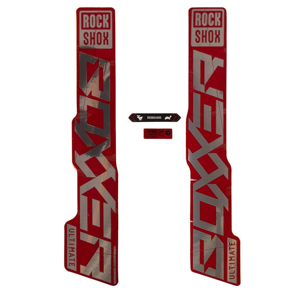 RockShox Fork Decals Red RockShox BoXXer Ultimate Decal Kit - Gloss Polar