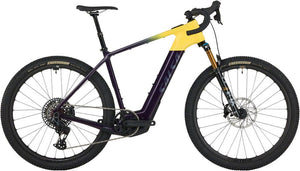 Salsa All-Road Ebike X-Small Salsa Tributary C Force XO AXS Transmission SUS Ebike - 29", Carbon, Amethyst/Yellow