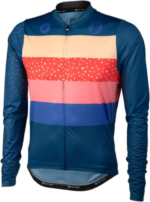 Salsa Jerseys Small Salsa Team Polytone Men's Long Sleeve Jersey - Dark Blue w/ Stripes