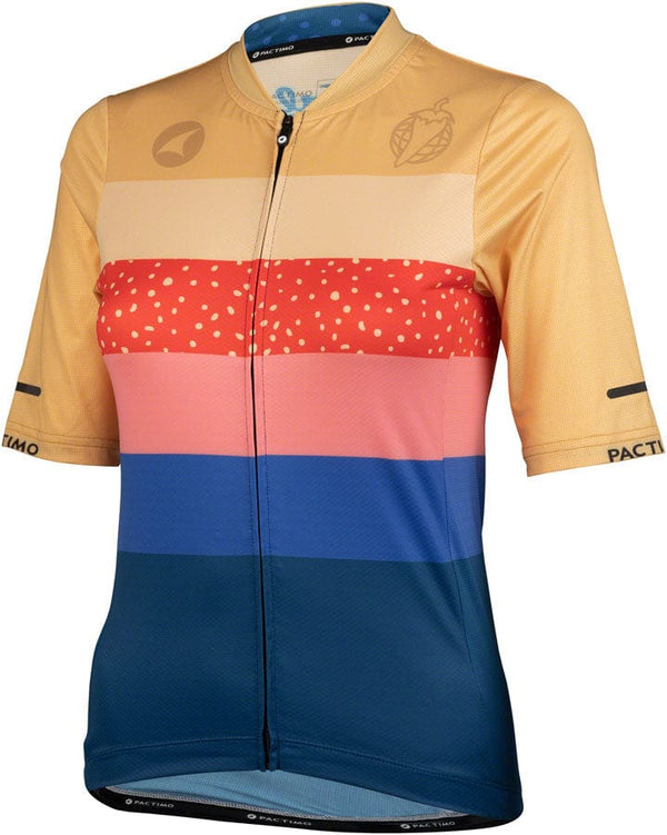 Salsa Jerseys Small Salsa Team Polytone Women's Jersey- Goldenrod Dark Blue w/ Stripes